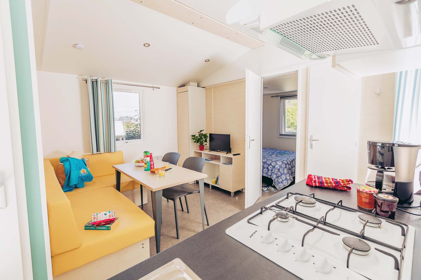 Mobilheim Confort BAHIA 27m² - 2 Zimmer + Halbüberdachte Terrasse