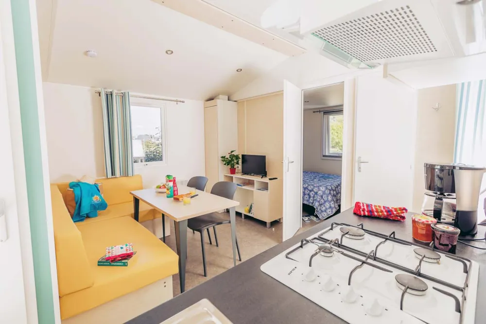 Mietunterkunft - Mobilheim Confort Bahia 27M² - 2 Zimmer + Halbüberdachte Terrasse - Flower Camping La Pointe du Talud