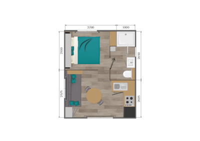 Cottage  Duo  - 1 chambre  - 2 pers - 18 m² - Terrasse & Transat