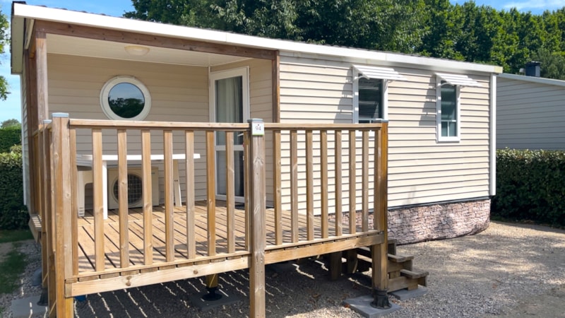 Klimatisiertes Mobilheim O'hara 734 für 4 Personen mit 2 Schlafzimmern, integrierter Terrasse