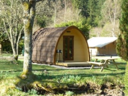 Accommodation - Wooden Hut Eco-Pod Family  13 M²  + Terrace - Without Private Facilities - 2015 - Camping VERTE VALLEE