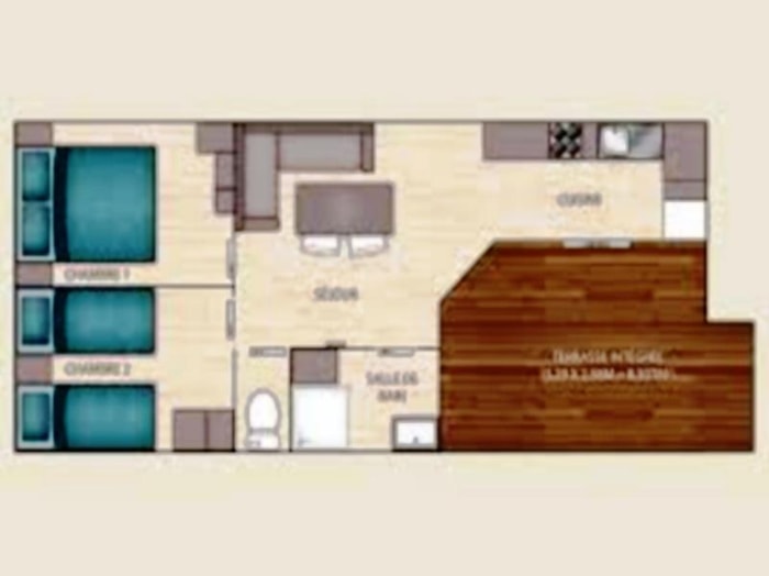 Mobil-Home  Soléo Confort 26M² (2 Chambres) + Terrasse Couverte 9M²