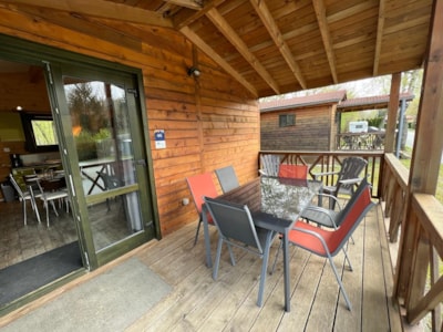 Chalet Savania PREMIUM46 34 m² (2 Bedrooms) + covered Terrace 13 m² + TV + air conditioning