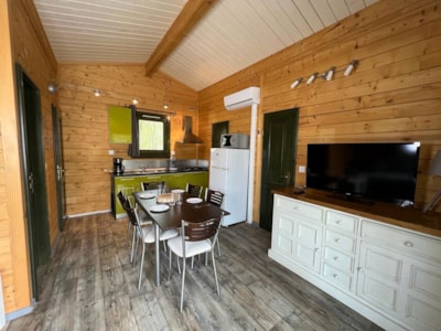 Chalet Savania PREMIUM46 34 m² (2 Bedrooms) + covered Terrace 13 m² + TV + air conditioning