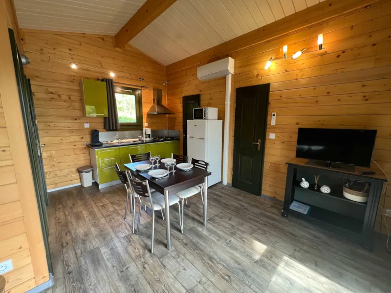 Chalet Sequoia Premium 34 M² (2 Chambres) + Double Terrasse De 13 M² (Couverte)  + Clim Réversible