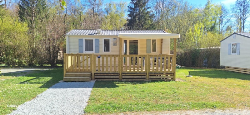 Mobilheim Ibiza Confort  26m² (2 Zimmer) + Halbüberdachte Terrasse von 18 m² (neu !)