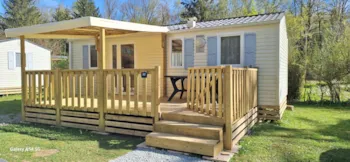 Mietunterkunft - Mobilheim Bermudes Confort 30M² (3 Zimmer) + Halbüberdachte Terrasse 18 M²+ Tv - Flower Camping du Lac de la Seigneurie