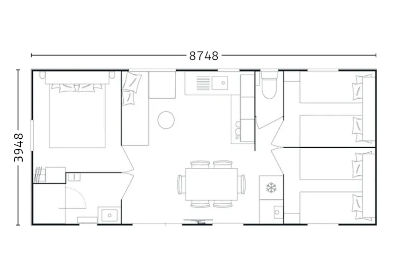 Mobil Cannelle Climatisé 3 Chambres (33M²)