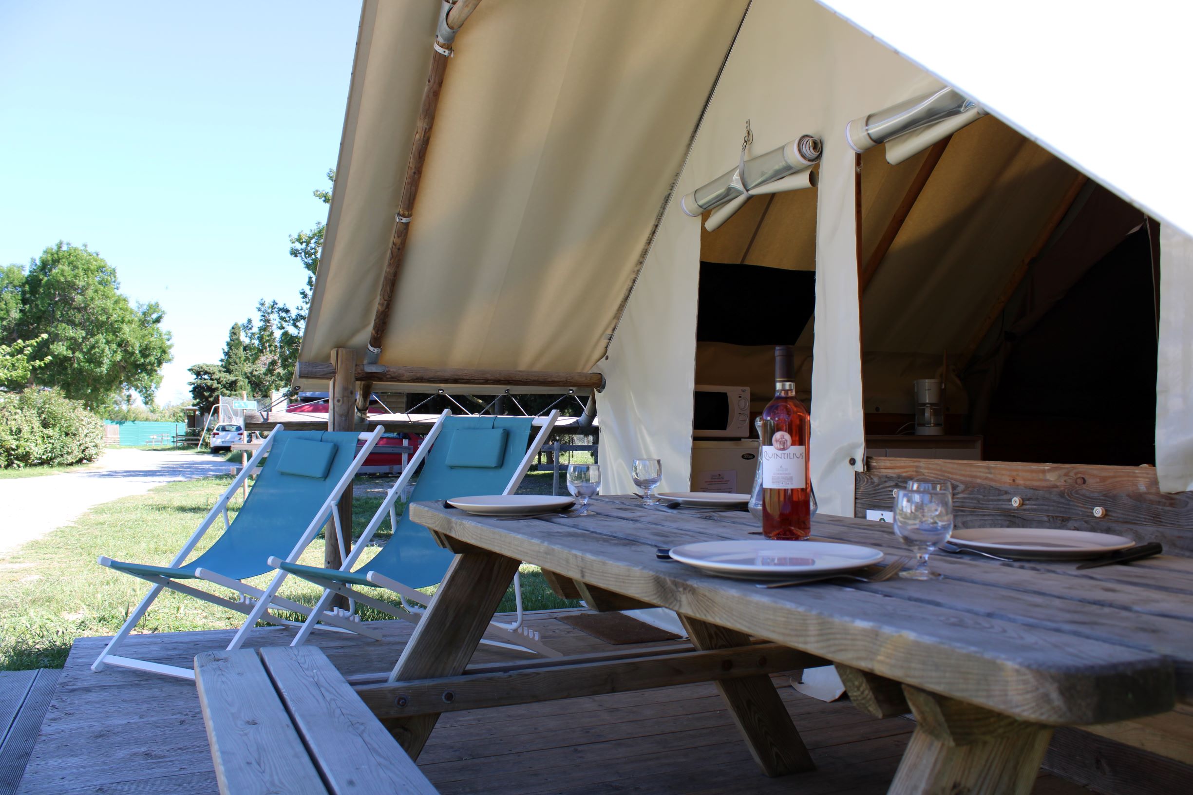 Accommodation - Tent Ecolodge Standard 20M² (2 Bedrooms) - Without Toilet Blocks - Domaine de la Palme