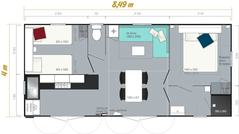 Mobil-Home Premium 2 Chambres S