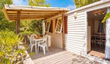 Mietunterkunft - Mobilheim Classic - 3 Schlafzimmer - 32M² - Erhöhte Terrassen - Klimaanlage - Camping Marvilla Parks - La Baie des Anges
