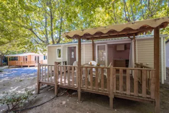 Mietunterkunft - Mobilheim Comfort - 24 M²- 2 Zimmer - Hochterrasse - Homair - Camping La Baie des Anges