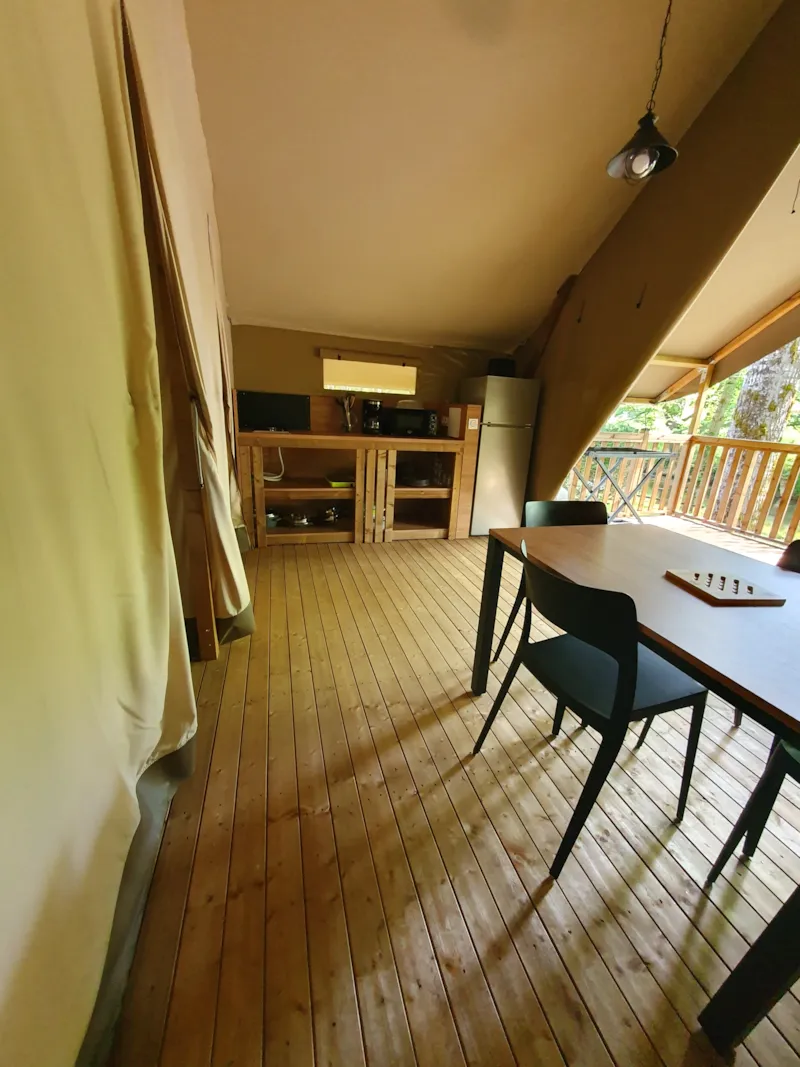 Tente Lodge Mini-Wood Sur Pilotis En Toile , Sans Sanitaires, Pour 4 Personnes