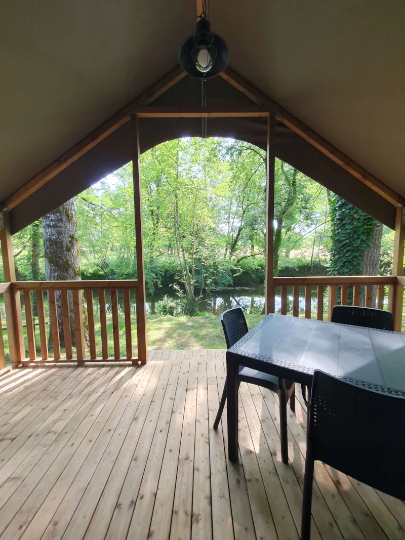 Tente Lodge Mini-Wood Sur Pilotis En Toile , Sans Sanitaires, Pour 4 Personnes