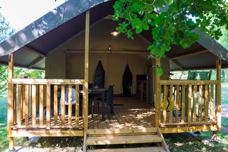 Tente Lodge Mini-Wood Sur Pilotis En Toile , Sans Sanitaires, Pour 4 Personnes