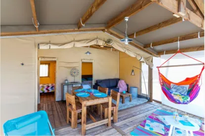 Tenda Safari Cotton Confort 32M² (2 Camere) + Terrazza Coperta