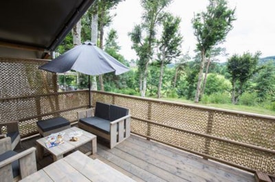 Tent SAFARI Premium 35m² (2 bedrooms) + half-covered terrace