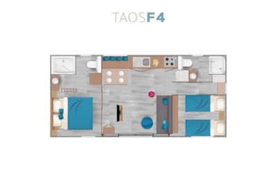 Mobile home TAOS F4 Premium 38m² (2 bedrooms) + 2 bathrooms