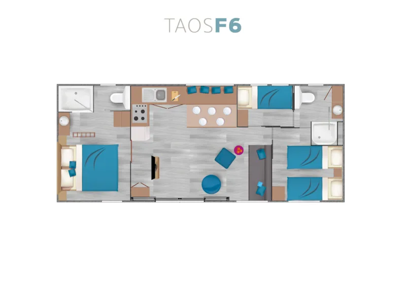 Mobil Home Taos F6 Premium 43M² (3 Chambres) + 2 Salles De Bain