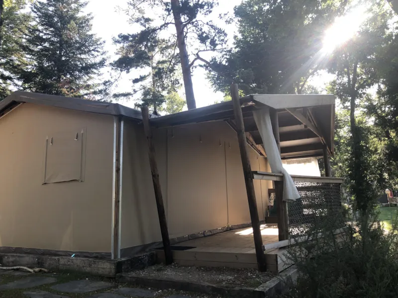 Tente Safari Cotton Confort 32M² (2 Chambres) + Terrasse Couverte