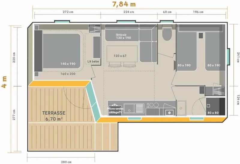 Mobil Home O'hara 784 Ti Premium - 2 Chambres
