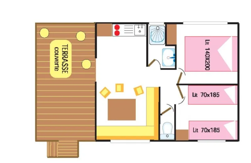 Mobil Home Caraïbes Eco - 2 Chambres