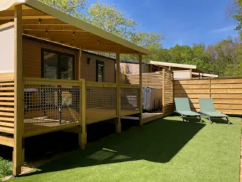 Mietunterkunft - Mobilheim O'hara 844 Côté Jardin Vip - 2 Zimmer - Camping La Forêt