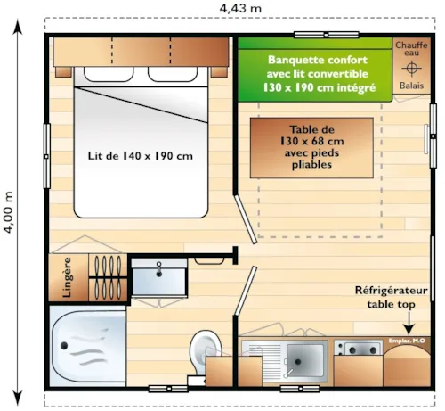 Location - Mobil Home Confort 2 Personnes - image n°2 - Camping du Gouffre de la Croix
