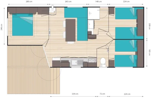 Location - Mobil Home Privilege 6 Personnes - image n°7 - Camping du Gouffre de la Croix