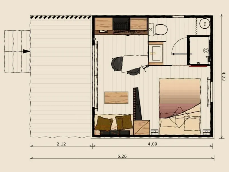 Chalet Bois Premium 1 Chambre