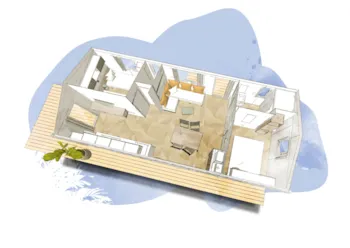 Mietunterkunft - Standard Mobilheim 2 Schlafzimmer 33M² - Camping Du Perche