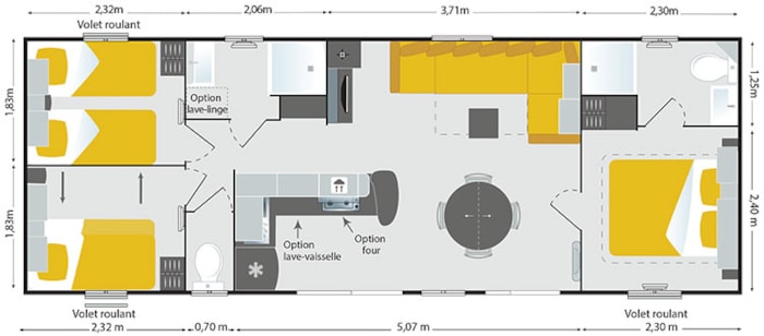 Mobil Home Agora 3 (43.2 M² + Grande Terrasse Couverte En Bois 24 M²)