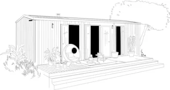 Mietunterkunft - Mobilheim Premium Dolia – 4 Personen, 2 Schlafzimmer / 2 Badezimmer - Camping le Dolium