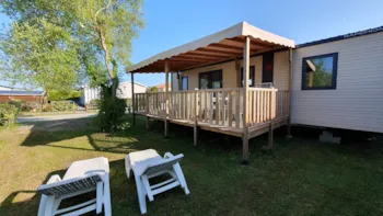 Mietunterkunft - Mobilheim Privilège -  33M² - 3 Schlafzimmer - Halbüberdachte Terrasse - Domaine de la Baie Dorée
