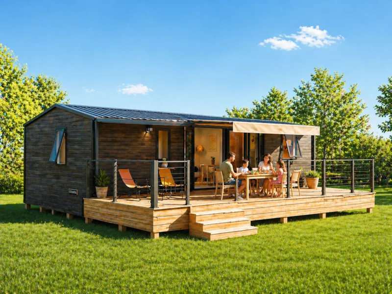Mobil-Home Premium - 40 M² - 3 Chambres  Avec Terrasse Semi Couverte