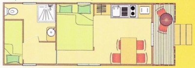 Roulotte - 20m²- 1 bedroom + Balcony
