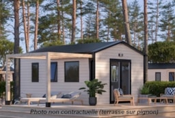 Location - Mobil-Home N°31 - 1 Chambre 20 M² - 2 Personnes - Terrasse Couverte - Camping Des Trois Tilleuls