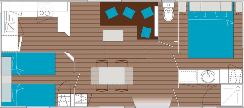 Hytte i CASTELNAU DE GUERS – Mobil-home Sumba 2 chambres 32m² 4 Pers. – photo 6
