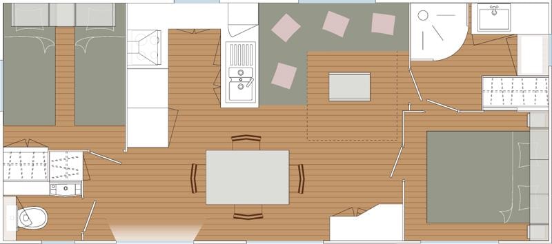 Hytte i CASTELNAU DE GUERS – Blueberry PREMIUM-2 chambres 32m²- *Clim, terrasse, TV* 6 Pers. – photo 6