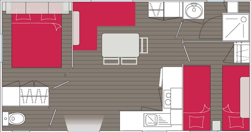 Hytte i CASTELNAU DE GUERS – Mobile-home Pacifique 2 bedrooms 24m² 4 Ppl. – photo 6