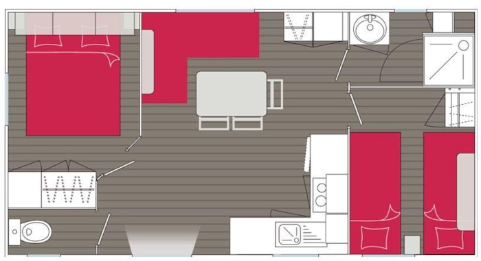 Océane Confort -2 Chambres 27M²- *Clim, Terrasse, Tv*