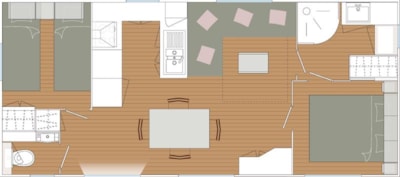 Blueberry PREMIUM - 2 bedrooms 32m² - Air conditioning, terrace, TV — 6