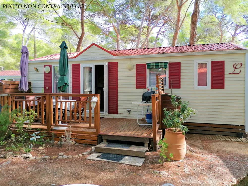 Huuraccommodatie(s) - Malediven Confort -2 Slaapkamers 32M²- *Airconditioning, Terras, Tv* - Camping Résidentiel La Pinède