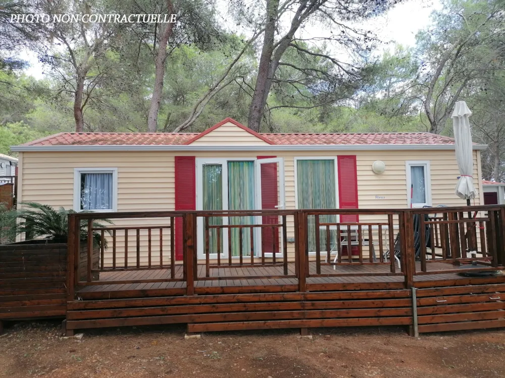 Huuraccommodatie(s) - Florès3 Confort -3 Slaapkamers 35M²- *Airconditioning, Terras, Tv*² - Camping Résidentiel La Pinède
