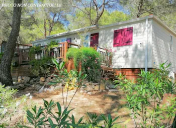 Mietunterkunft - Madison Premium-2 Schlafzimmer 40M²- *Klimaanlage, Terrasse, Tv* - Camping Résidentiel La Pinède