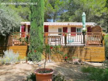 Mietunterkunft - Charleston Premium-2 Schlafzimmer 40M²- *Klimaanlage, Terrasse, Tv* - Camping Résidentiel La Pinède