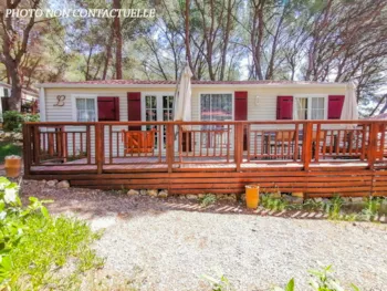 Mietunterkunft - Blueberry3 Premium- 3 Schlafzimmer 40M²- *Klimaanlage, Terrasse, Tv* - Camping Résidentiel La Pinède