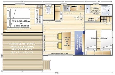 Mobil home LOGGIA 26m² / 2 bedrooms - sheltered terrace