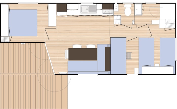 Mobil-Home Family 35M² / 3 Chambres - Terrasse Semi-Couverte