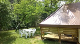 Mietunterkunft - Ecolodge Zelte 4 Pax. - 2 Zimmer- Ohne Sanitäranlagen - Camping La Turelure - Nature Zen
